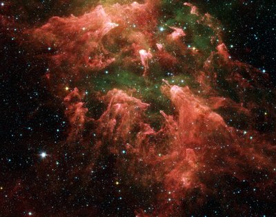 Spitzer Space Telescope false-colour image of South Pillar region of the Carina Nebula by National Aeronautics and Space Administration National Aeronautics and Space Administration